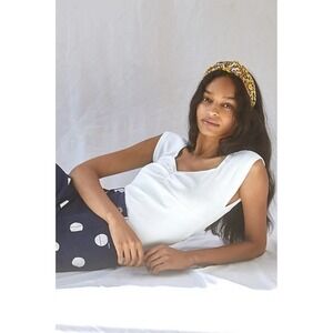 ANTHROPOLOGIE MAEVE White Gathered Sweetheart Top Size Large stretch‎